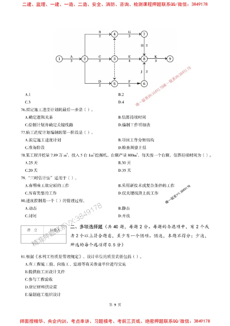 2025年监理水利控制-最后一套卷_监理工程师_2025监理工程师_2025年监理工程师SVIP_2025年监理水利控制SVIP_05-考前密训✿央企特训✿机构普押