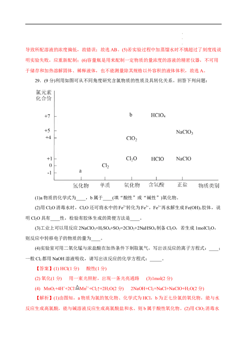 测试卷02-2022-2023学年高一化学上学期期中测试卷（解析版）_E015高中全科试卷_化学试题_必修1_1.新版人教版高中化学试卷必修一_3.期中测试