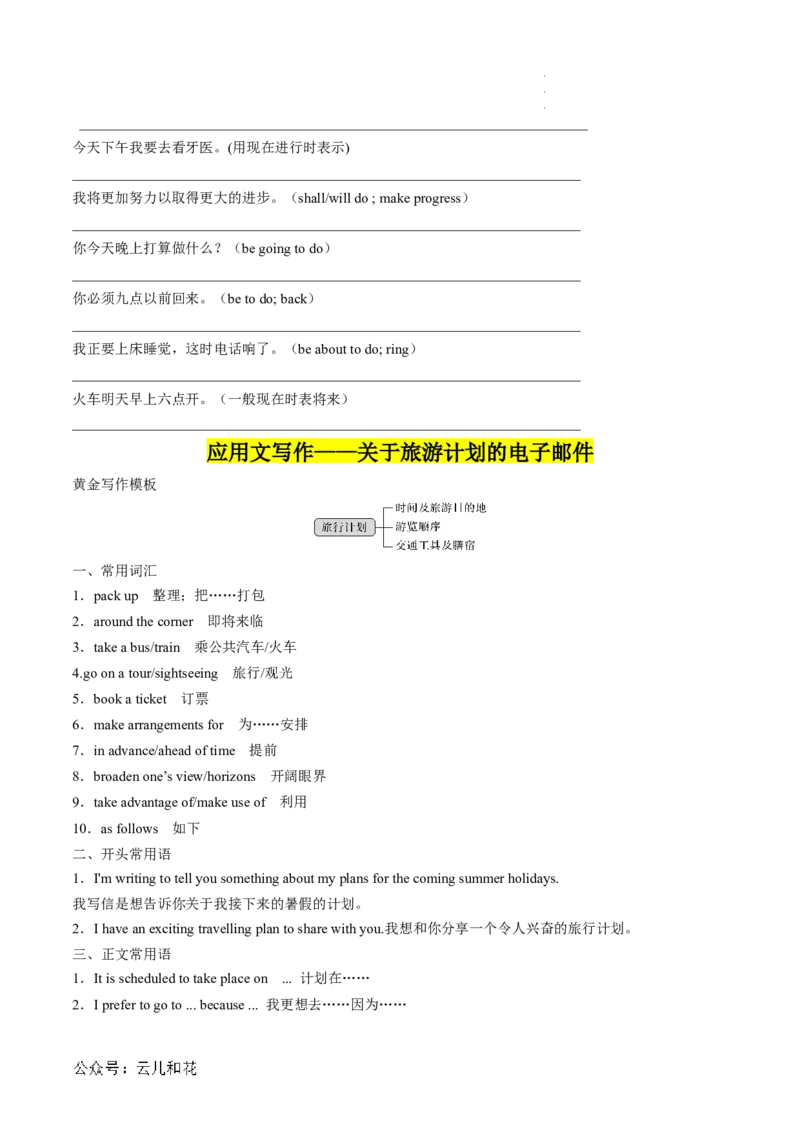 专题16UNIT2TRAVELLINGAROUND（语法&rdquo;现在进行时态表将来&rdquo;、旅游计划写作）（原卷版）_2024-2025高一（7-7月题库）_2024年7月试卷