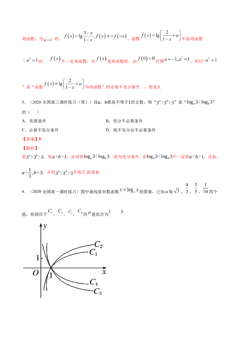 4.4对数函数（解析版）_E015高中全科试卷_数学试题_必修1_02.同步练习_4.同步练习（第四套）_4.4对数函数