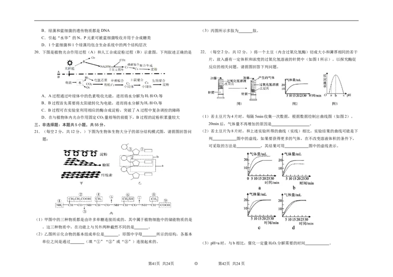吉林省长春市朝阳区长春外国语学校2025-2026学年高一上学期12月月考生物试题（含答案）_2024-2025高一（7-7月题库）_2026年1月高一