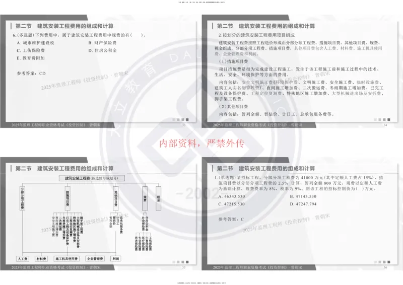 2025年监理《投资控制》精讲讲义（一页四个打印版）_监理工程师_2025监理工程师_2025年监理工程师SVIP_2025年监理土建控制SVIP_02-基础精讲✿高端面授✿深度强化_讲义
