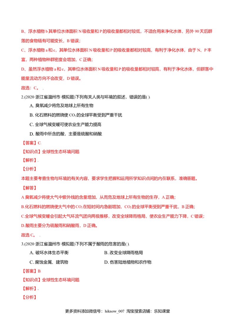 第04章人与环境（B卷&middot;提升能力）高二生物同步单元AB卷（人教版2019选择性必修2）（解析版）_E015高中全科试卷_生物试题_选修2_1.单元测试_1、单元测试