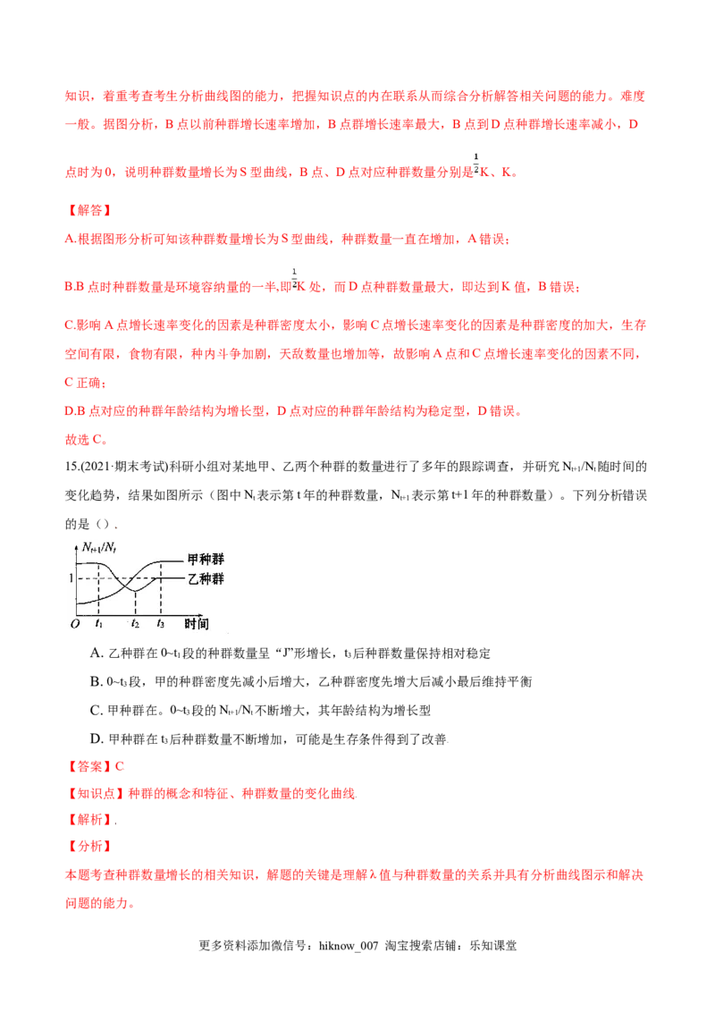 第01章种群及其动态（B卷&middot;提升能力）高二生物同步单元AB卷（人教版2019选择性必修2）（解析版）_E015高中全科试卷_生物试题_选修2_1.单元测试_1、单元测试