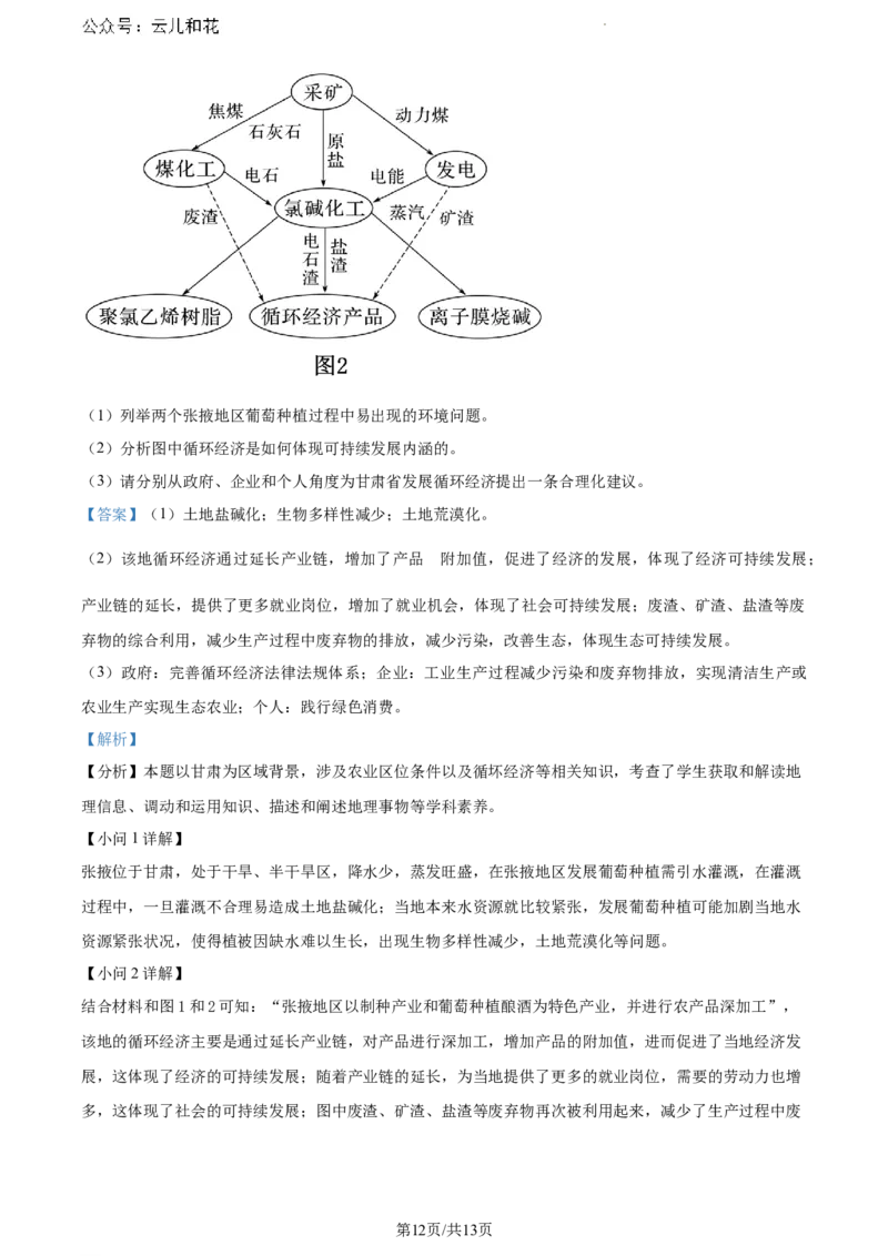 山西省阳泉市2023-2024学年高一下学期期末考试地理试题（解析版）_2024-2025高一（7-7月题库）_2024年8月试卷_0806山西省阳泉市2023-2024学年高一下学期期末考试