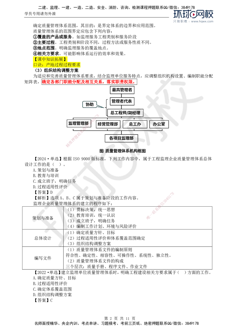 25.质量：第二章第二节工程监理单位质量管理体系的建立与实施_监理工程师_2025监理工程师_2025年监理工程师SVIP_2025年监理土建控制SVIP_02-基础精讲✿高端面授✿深度强化