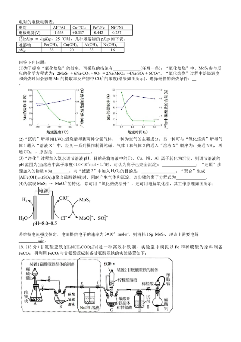 化学电子版_2024年5月_01按日期_20号_2024届山东省中学联盟高三下学期5月考前热身押题_2024届山东省中学联盟高考考前热身押题化学