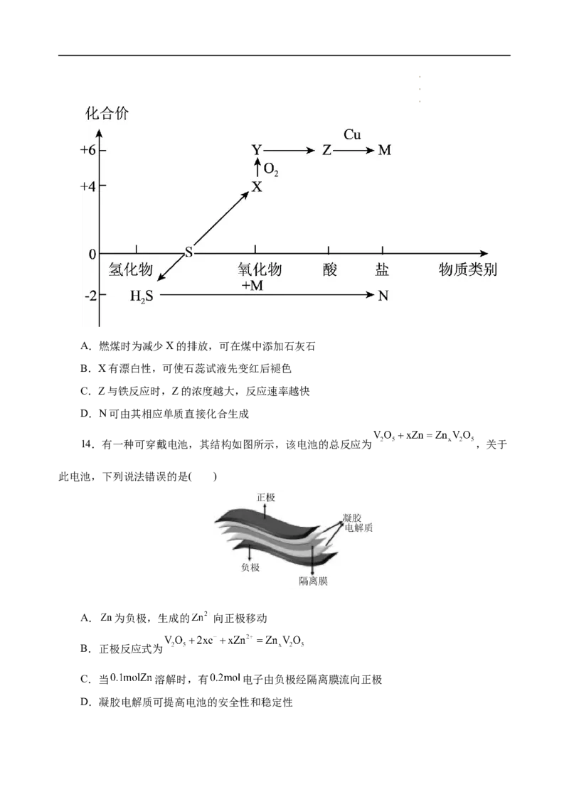 模拟卷05-高一化学下学期高频考题期末测试卷（人教2019必修第二册）（考试版）_E015高中全科试卷_化学试题_必修2_2.新版人教版高中化学试卷必修二_4.期末试卷