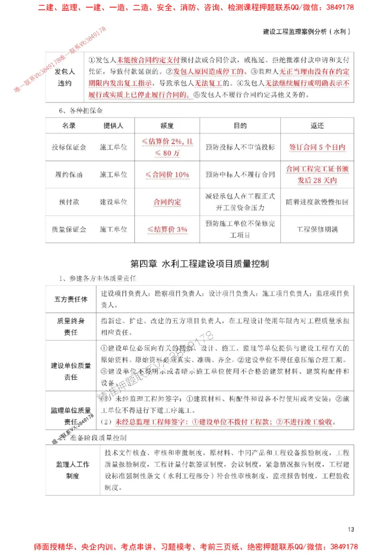 2025年监理工程师考试《案例分析(水利)》考前30页纸_监理工程师_2025监理工程师_2025年监理工程师SVIP_2025年监理水利案例SVIP_05-考前密训✿央企特训✿机构普押