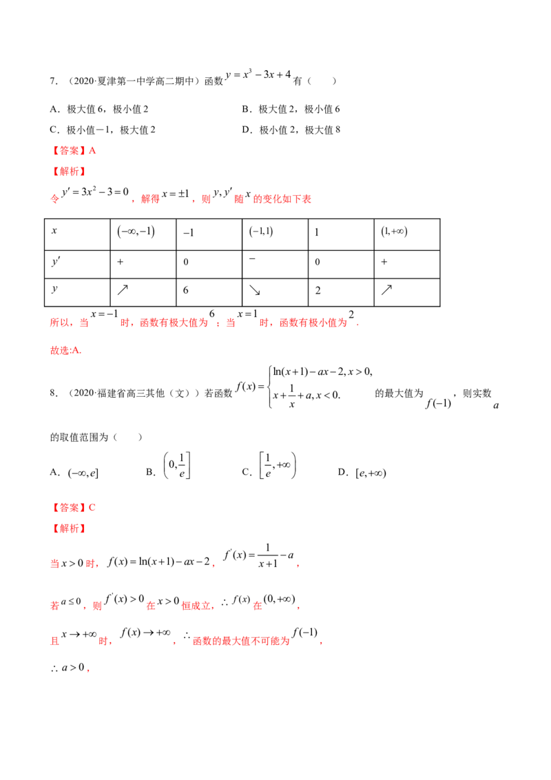 专题25一元函数的导数及其应用（单元测试卷）（解析版）_E015高中全科试卷_数学试题_选修2_06.专项练习