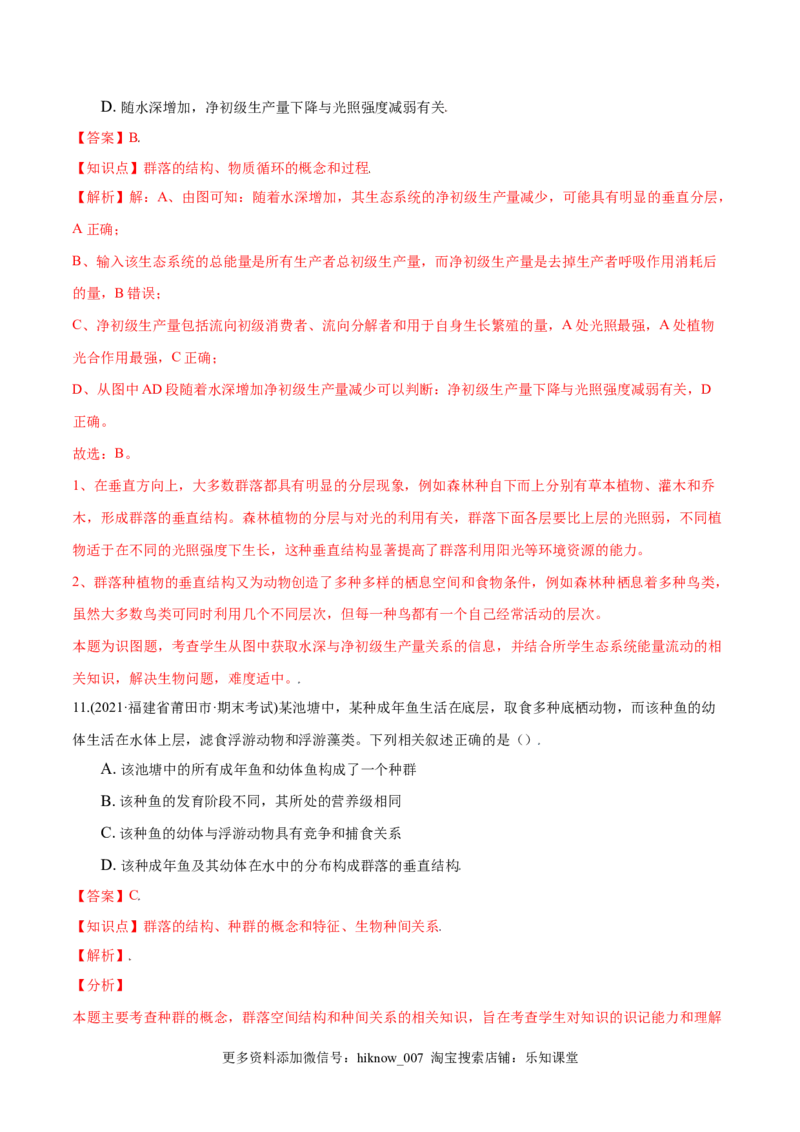 第02章群落及其演替（B卷&middot;提升能力）高二生物同步单元AB卷（人教版2019选择性必修2）（解析版）_E015高中全科试卷_生物试题_选修2_1.单元测试_1、单元测试