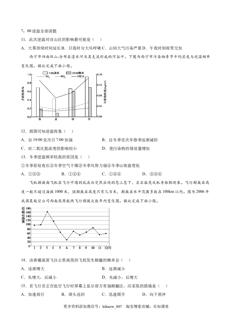 第05练大气的组成和垂直分层-课后追踪2022-2023学年高一地理上册同步课后练（人教版2019必修第一册）（原卷版）_E015高中全科试卷_地理试题_必修1_2.同步练习
