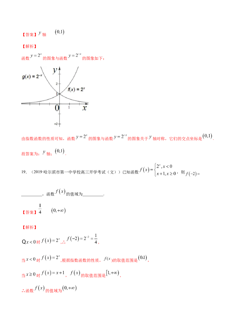 4.2指数函数（解析版）_E015高中全科试卷_数学试题_必修1_02.同步练习_4.同步练习（第四套）_4.2指数函数