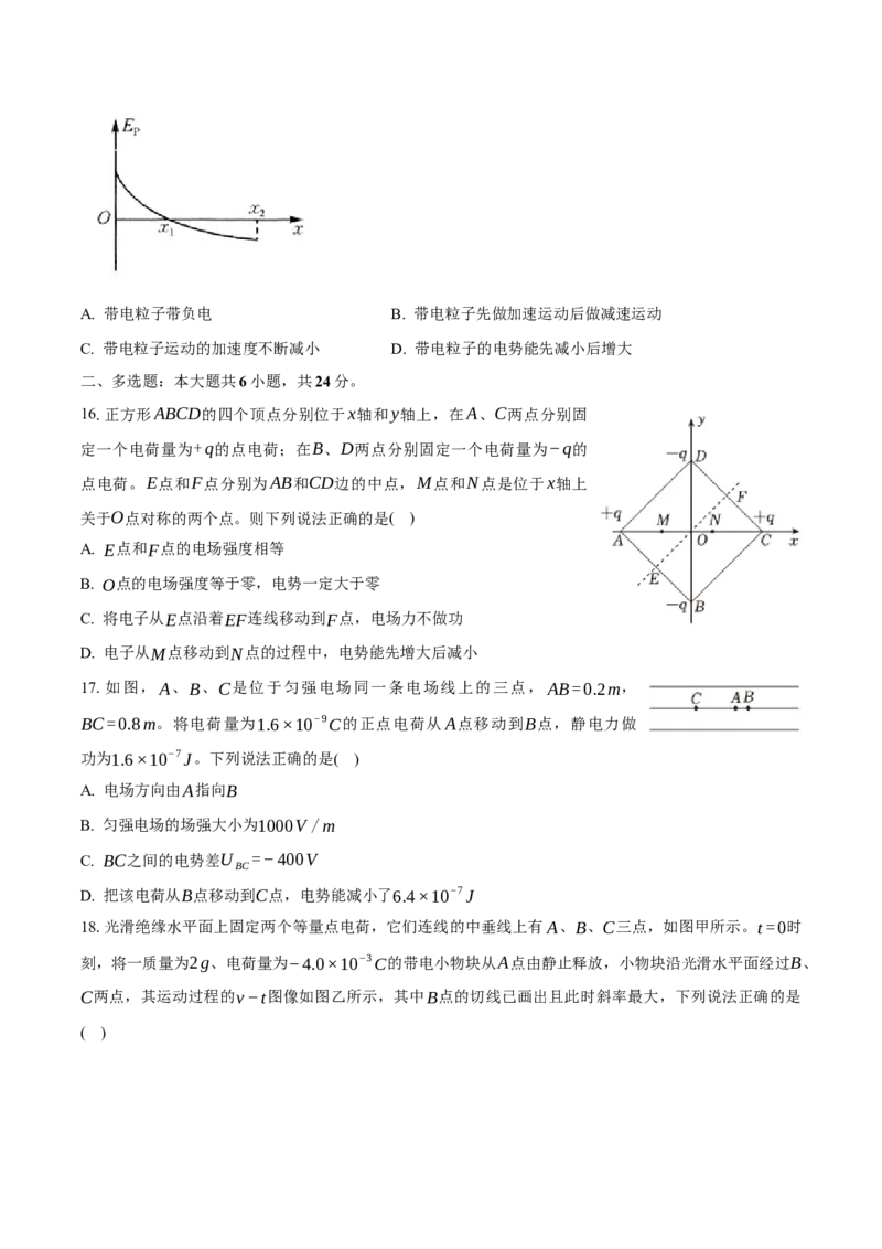山东省菏泽第一中学2024-2025学年高一下学期考前练习（6月月考）物理Word版无答案_2024-2025高一（7-7月题库）_2025年7月