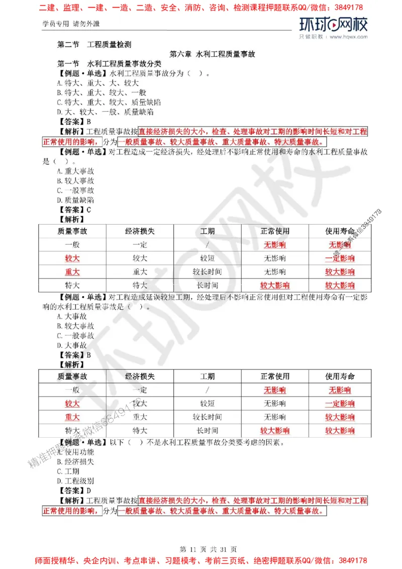 2025年环球网校监理工程师《建设工程目标控制》（水利）精讲习题集_监理工程师_2025监理工程师_2025年监理工程师SVIP_2025年监理水利控制SVIP