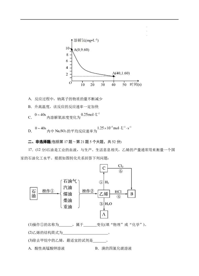 模拟卷03-高一化学下学期高频考题期末测试卷（人教2019必修第二册）（考试版）_E015高中全科试卷_化学试题_必修2_2.新版人教版高中化学试卷必修二_4.期末试卷