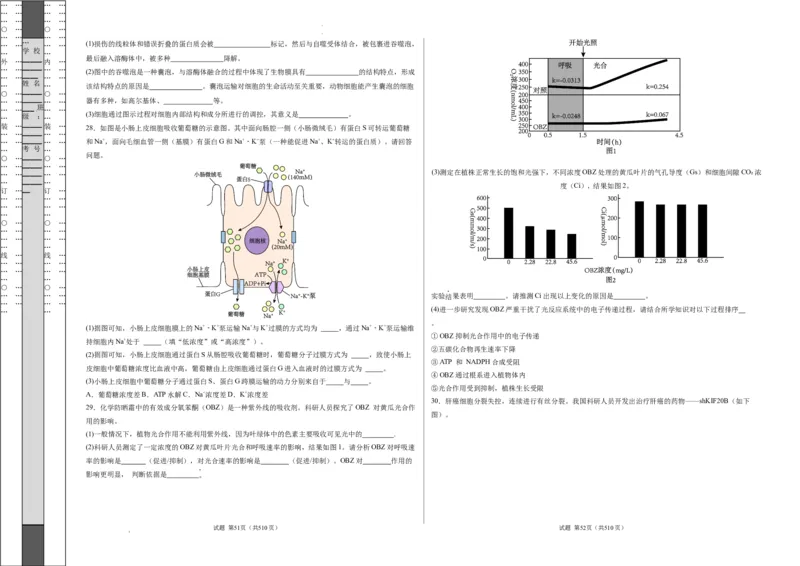 期末模拟卷02（考试版A3版）测试范围：人教版2019必修1_E015高中全科试卷_生物试题_必修1_4.期末试卷_高一生物期末模拟卷02（人教版2019）2023-2024学年高中生物上学期期末模拟考试