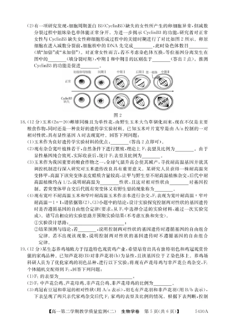 广东省八校联盟2024-2025学年高一下学期教学质量监测（二）生物PDF版含解析_2024-2025高一（7-7月题库）_2025年6月7.10新增_0606广东省八校联盟2024-2025学年高一下学期教学质量监测（二）