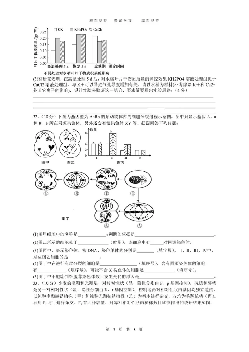云南省丽江市古城区第一中学2024-2025学年高一下学期月考(一)生物试题（PDF版，含答案）_2024-2025高一（7-7月题库）_2025年04月试卷