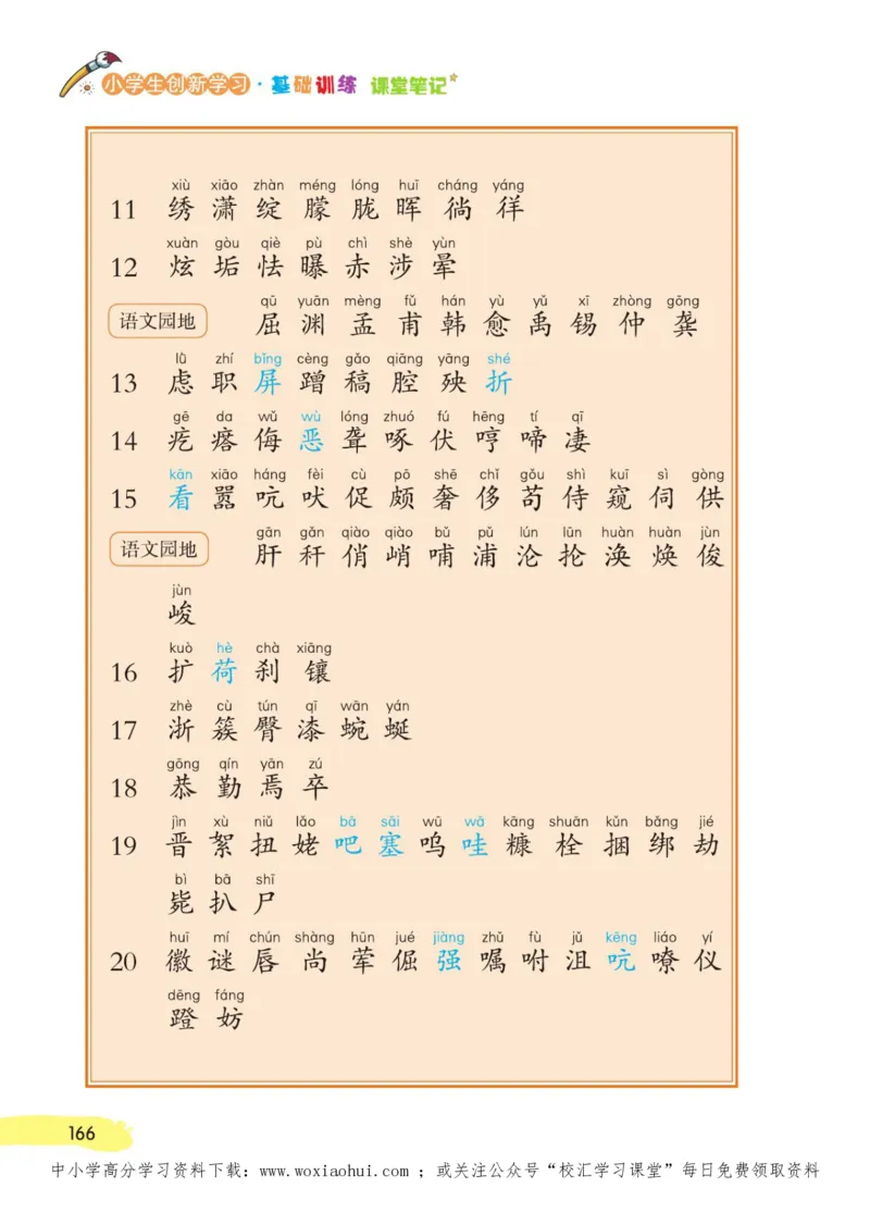 23年新版四年级下册语文小学生创新学习课堂笔记_小学1-6年级全部试卷_语文_四年级_3-9-2、小学四年级语文下册_3-9-2-1、复习、知识点、归纳汇总