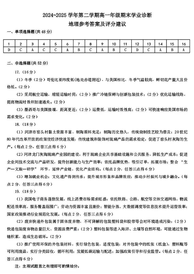 山西省太原市2024-2025学年高一下学期期末考试地理PDF版含答案_2024-2025高一（7-7月题库）_2025年7月_250717山西省太原市2024-2025学年高一下学期期末考试（全科）