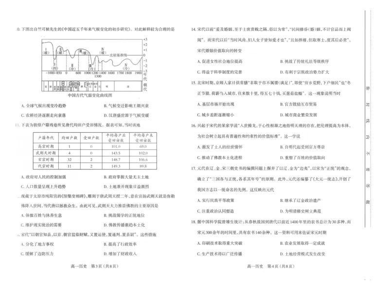 历史试题_2024-2025高一（7-7月题库）_2024年11月试卷_1121山西省太原市2024-2025学年高一上学期11月期中考试
