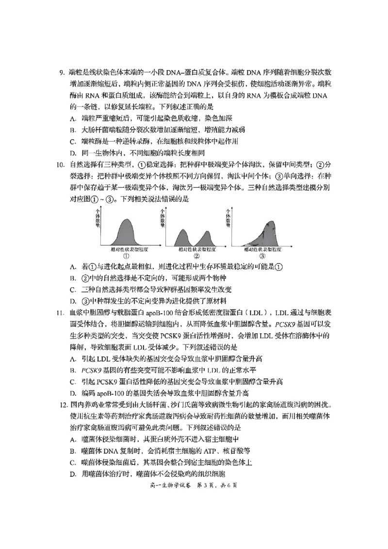 四川省资阳市2024-2025学年高一下学期期末质量监测生物试题含答案_2024-2025高一（7-7月题库）_2025年7月_250710四川省资阳市2024-2025学年高一下学期期末质量监测
