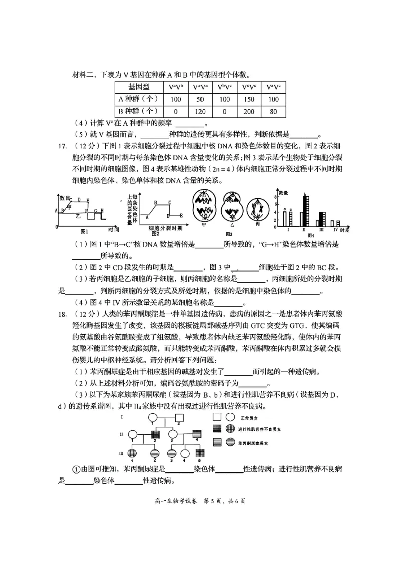 四川省资阳市2024-2025学年高一下学期期末质量监测生物试题含答案_2024-2025高一（7-7月题库）_2025年7月_250710四川省资阳市2024-2025学年高一下学期期末质量监测