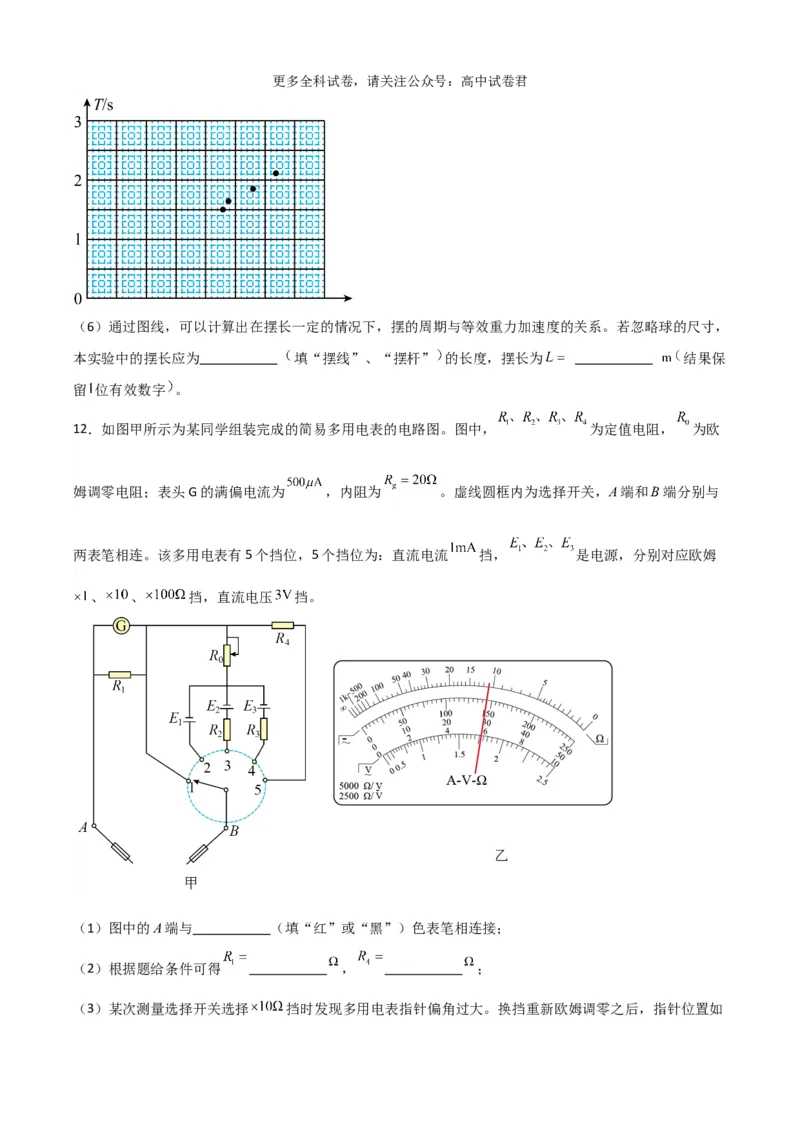 九省联考考后提升卷（考试版）_2024年4月_其他_2024年1月新&ldquo;九省联考&rdquo;考后提升卷（原卷+解析）_2024年1月&ldquo;九省联考&rdquo;物理真题完全解读与考后提升