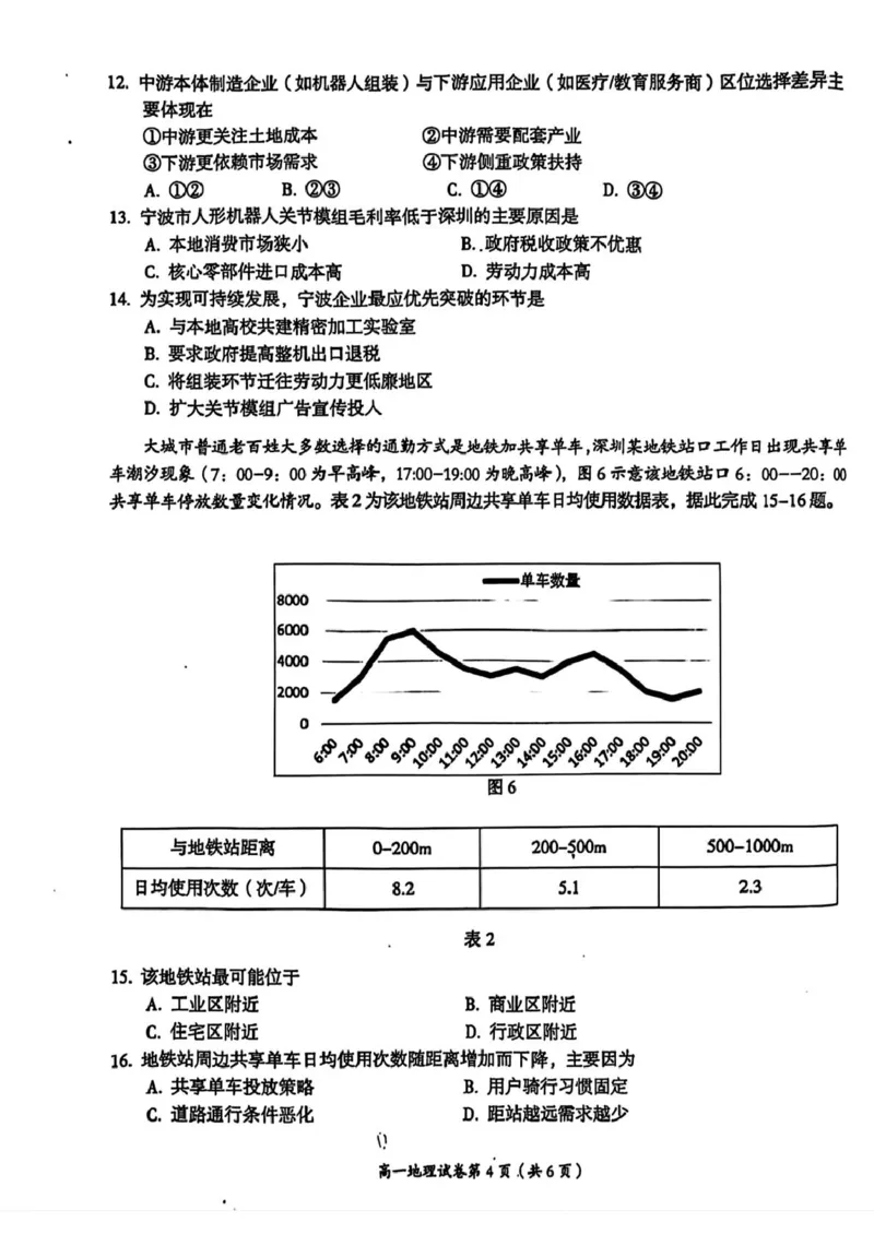 江西省萍乡市2024-2025学年高一下学期4月期中考试地理PDF版含解析_2024-2025高一（7-7月题库）_2025年05月试卷_0521江西省萍乡市2024-2025学年高一下学期4月期中考试