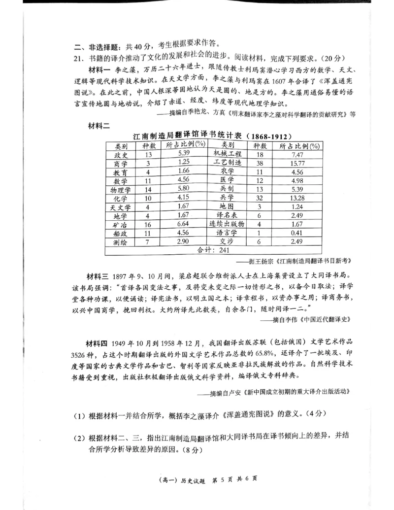 广东省深圳市2023-2024学年高一下学期期末调研考试历史试题_2024-2025高一（7-7月题库）_2024年7月试卷_0710广东省深圳市2023-2024学年高一下学期期末调研考试