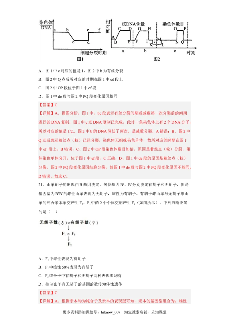 3月份检测卷02（提升练）（解析版）_E015高中全科试卷_生物试题_必修2_2.同步练习_2、课后培优练2023