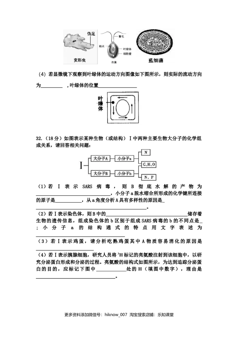 山东省宁阳一中高一上学期期中考试生物_E015高中全科试卷_生物试题_必修1_3.期中测试