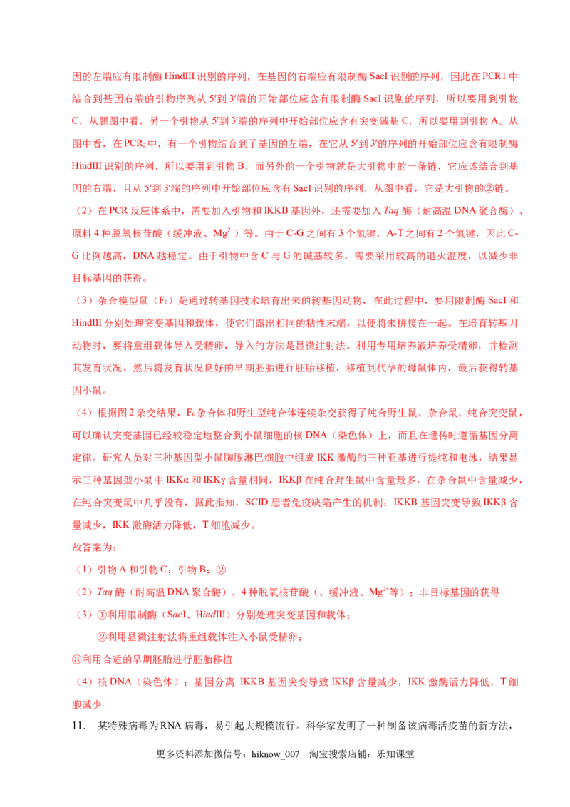 3.2基因工程的基本操作程序-2022-2023学年高二生物课后培优分级练（人教版2019选择性必修3）（解析版）_E015高中全科试卷_生物试题_选修3_2.同步练习_1.课后培优练2023