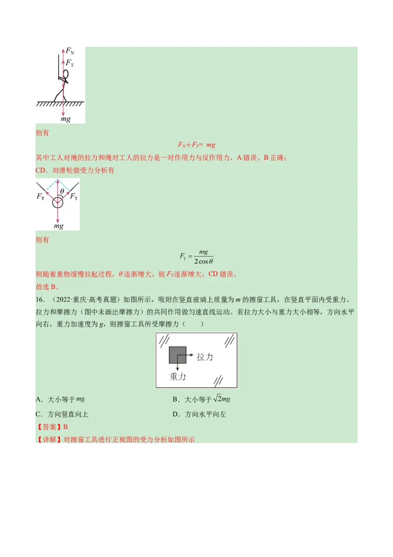 专题02相互作用-学易金卷：三年（2021-2023）高考物理真题分项汇编（全国通用）（解析版）_2024年4月_其他_240413学易金卷：三年（2021-2023）高考物理真题分项汇编（全国通用）