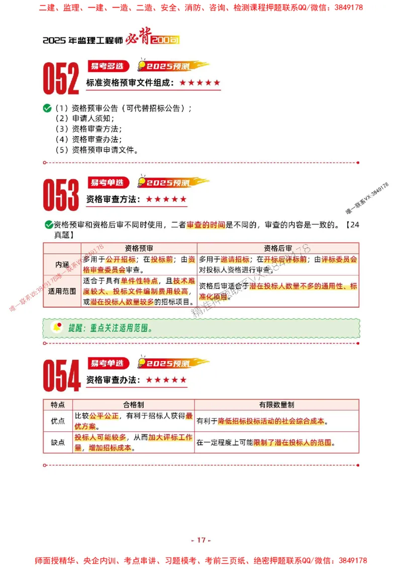 2025年监理管理-考前抢救1h（200句）_监理工程师_2025监理工程师_2025年监理工程师SVIP_2025年监理合同管理SVIP_05-考前密训✿央企特训✿机构普押