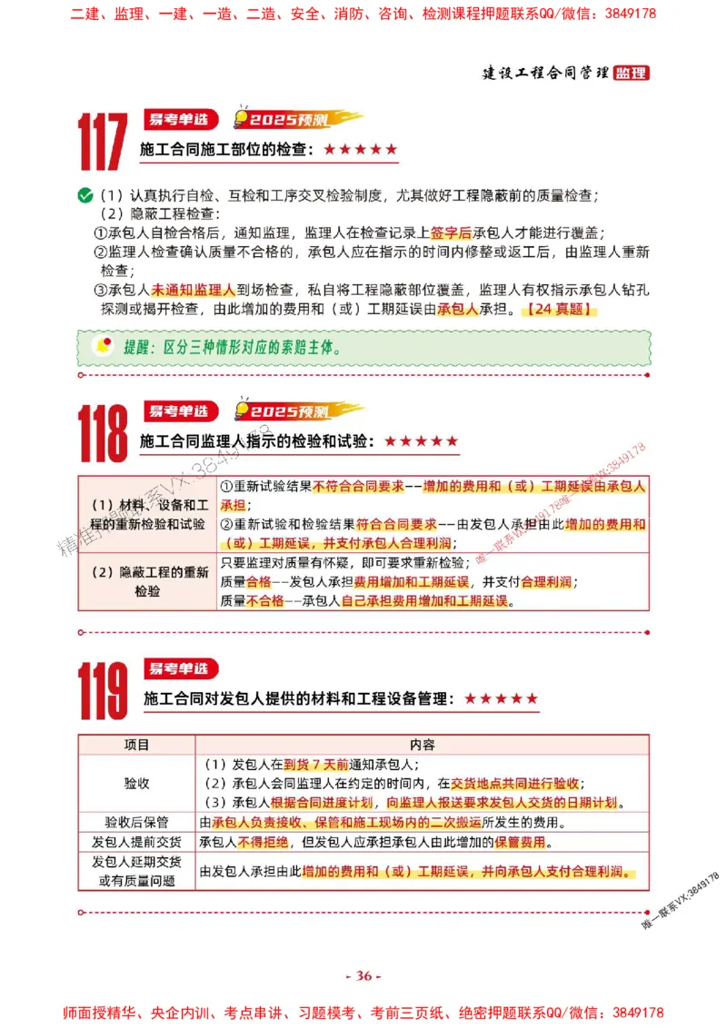 2025年监理管理-考前抢救1h（200句）_监理工程师_2025监理工程师_2025年监理工程师SVIP_2025年监理合同管理SVIP_05-考前密训✿央企特训✿机构普押