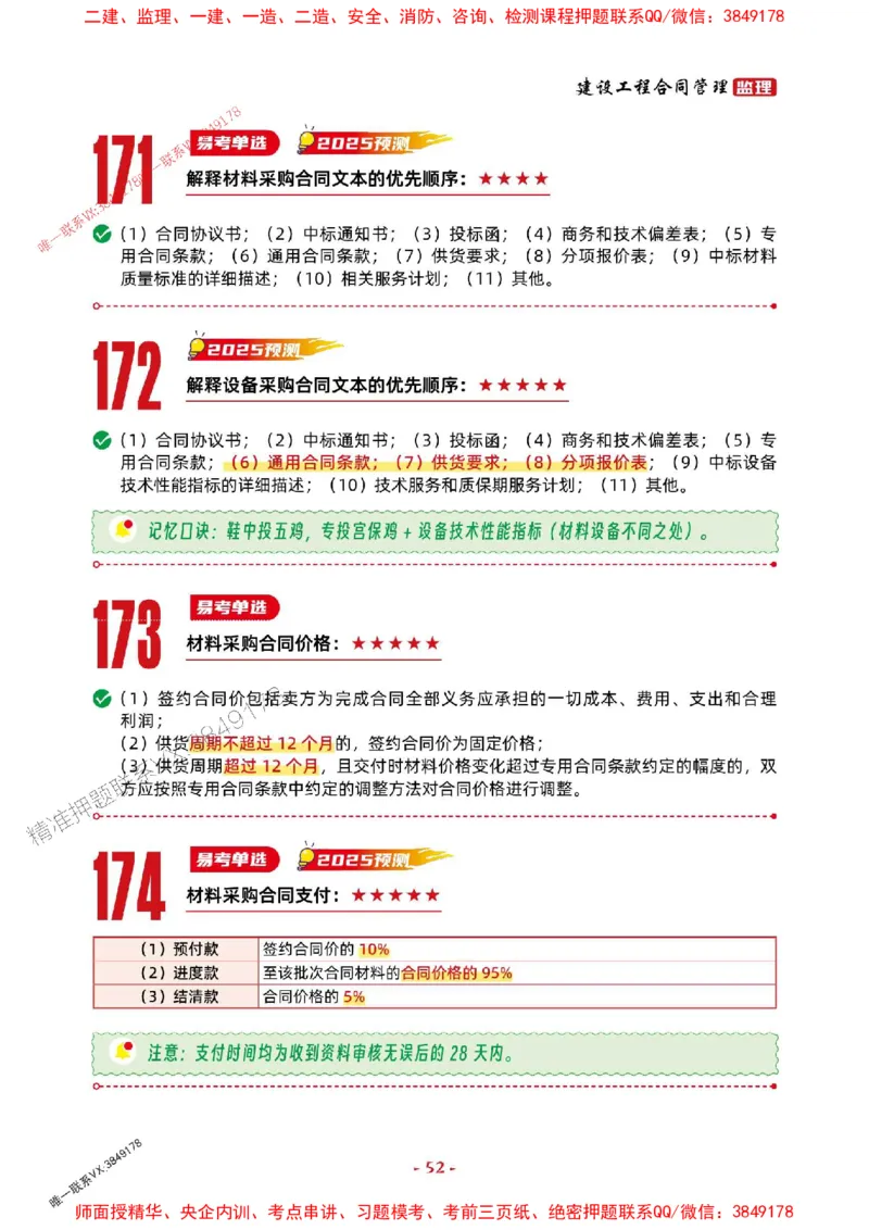 2025年监理管理-考前抢救1h（200句）_监理工程师_2025监理工程师_2025年监理工程师SVIP_2025年监理合同管理SVIP_05-考前密训✿央企特训✿机构普押