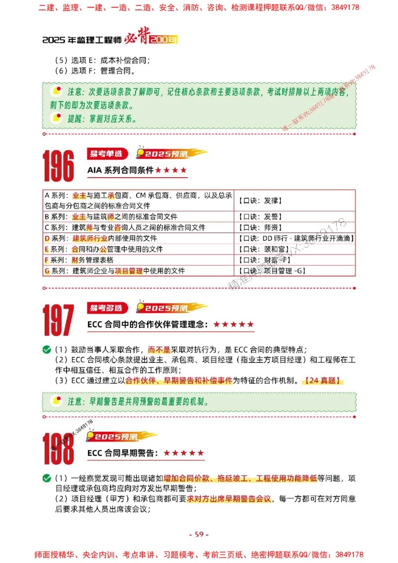 2025年监理管理-考前抢救1h（200句）_监理工程师_2025监理工程师_2025年监理工程师SVIP_2025年监理合同管理SVIP_05-考前密训✿央企特训✿机构普押