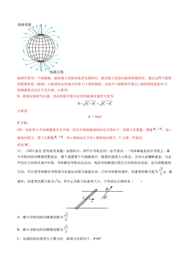 专题10磁场（选择题）学易金卷：三年（2021-2023）高考物理真题分项汇编（全国通用）（解析版）_2024年4月_其他_240413学易金卷：三年（2021-2023）高考物理真题分项汇编（全国通用）