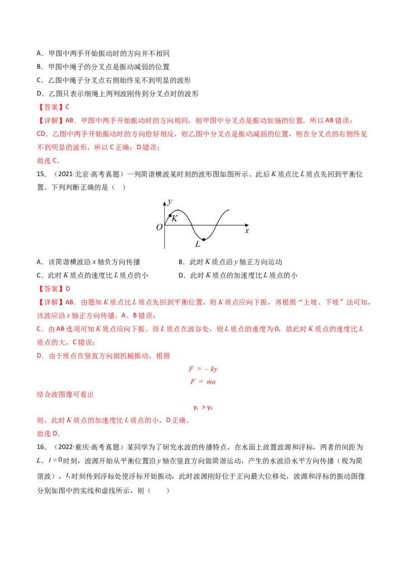 专题17机械振动与机械波学易金卷：三年（2021-2023）高考物理真题分项汇编（全国通用）（解析版）_2024年4月_其他