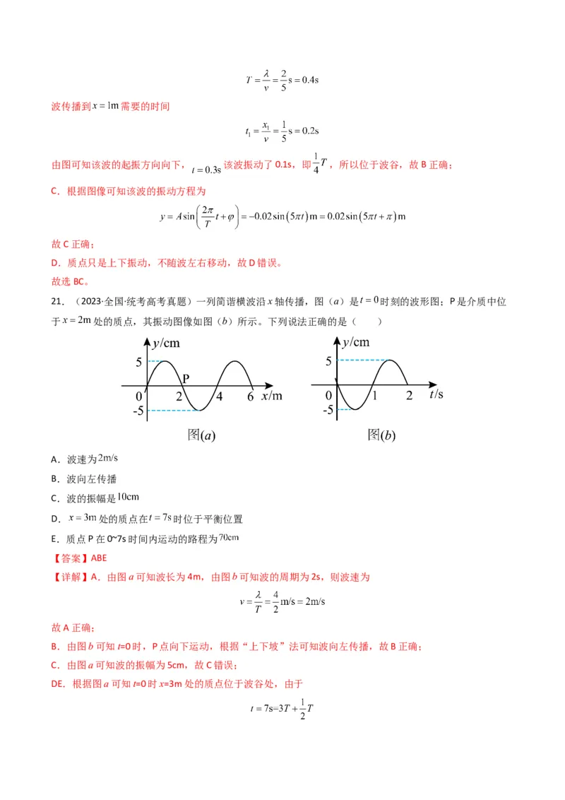 专题17机械振动与机械波学易金卷：三年（2021-2023）高考物理真题分项汇编（全国通用）（解析版）_2024年4月_其他
