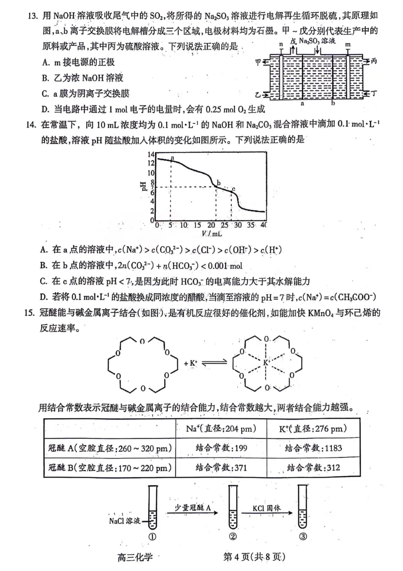 化学试题_(1)_2024年2月_01每日更新_03号_2024届山西省吕梁市高三上学期1月期末考试_山西省吕梁市2024届高三上学期1月期末考试化学