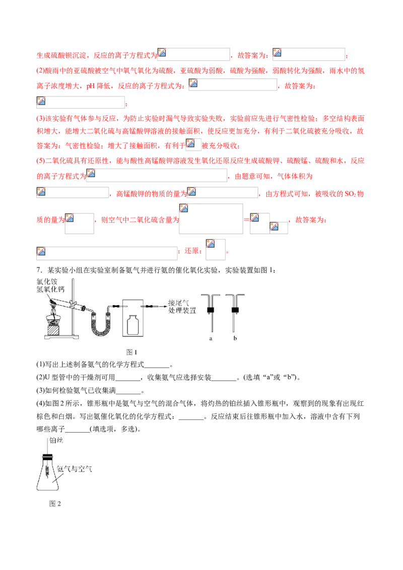 专题09化学实验综合题专项训练-高一化学下学期期中专项复习（人教版2019必修第二册）（解析版）_E015高中全科试卷_化学试题_必修2_2.新版人教版高中化学试卷必修二_6.期中专项复习