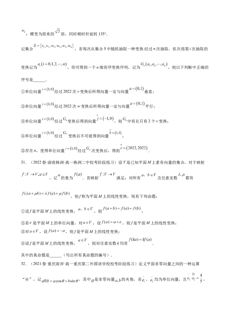 专题06向量专题（新定义）（原卷版）(1)_2024年4月_01按日期_6号_2024届新结构高考数学合集_新高考数学创新题型微专题（数学文化、新定义）