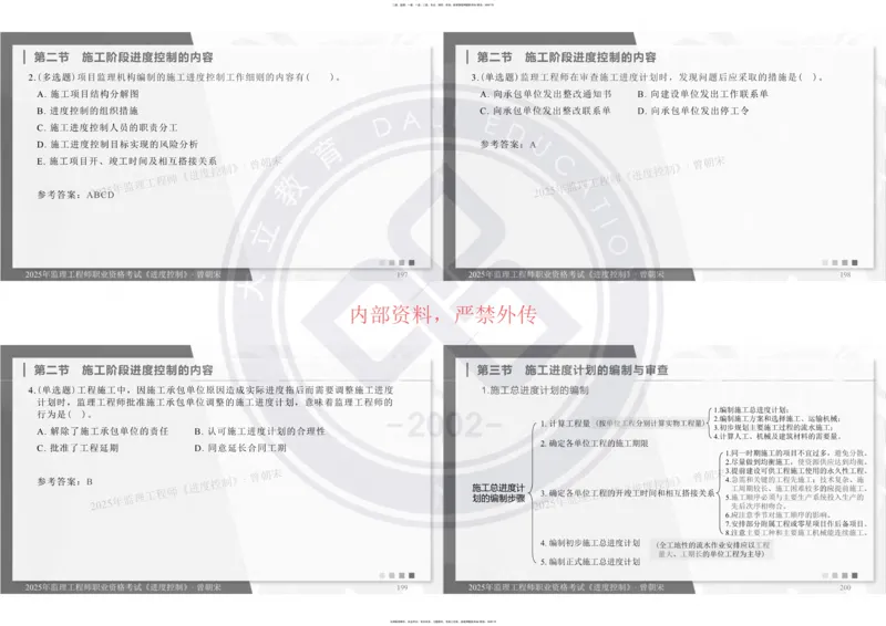 2025年监理《进度控制》精讲讲义（一页四个打印版）_监理工程师_2025监理工程师_2025年监理工程师SVIP_2025年监理土建控制SVIP_02-基础精讲✿高端面授✿深度强化_讲义