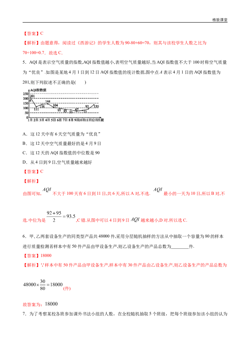 新教材精创9.3统计案例公司员工的肥胖情况调查分析同步练习（2）（解析版）_E015高中全科试卷_数学试题_必修2_02.同步练习_同步练习（第四套）