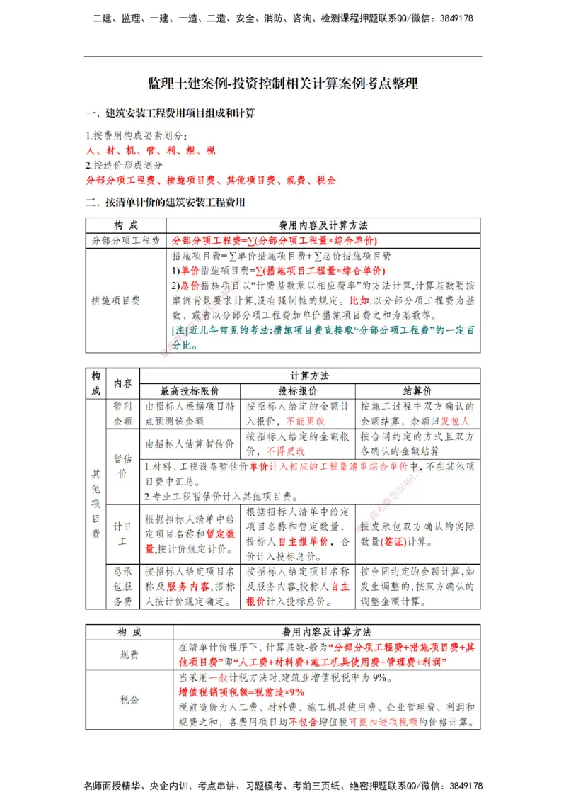 233-土建案例-关于计算题的总结_监理工程师_2025监理工程师_2025年监理工程师SVIP_2025年监理土建案例SVIP_05-考前密训✿央企特训✿机构普押