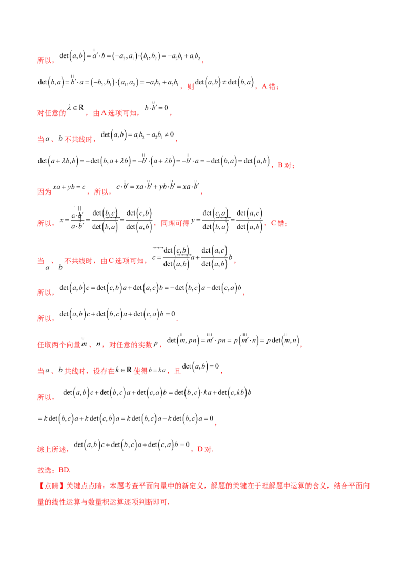 专题06向量专题（新定义）（解析版）(1)_2024年4月_01按日期_6号_2024届新结构高考数学合集_新高考数学创新题型微专题（数学文化、新定义）
