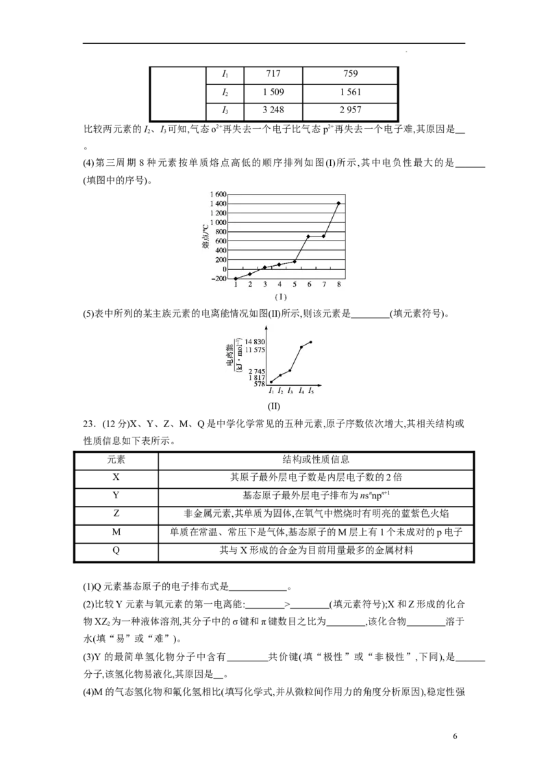 期中模拟卷1（原卷版）_E015高中全科试卷_化学试题_选修2_4.新版人教版高中化学试卷选择性必修2_4.期中试卷_期中模拟卷1-高二化学下学期期中期末必考题精准练（人教版2019选择性必修2）